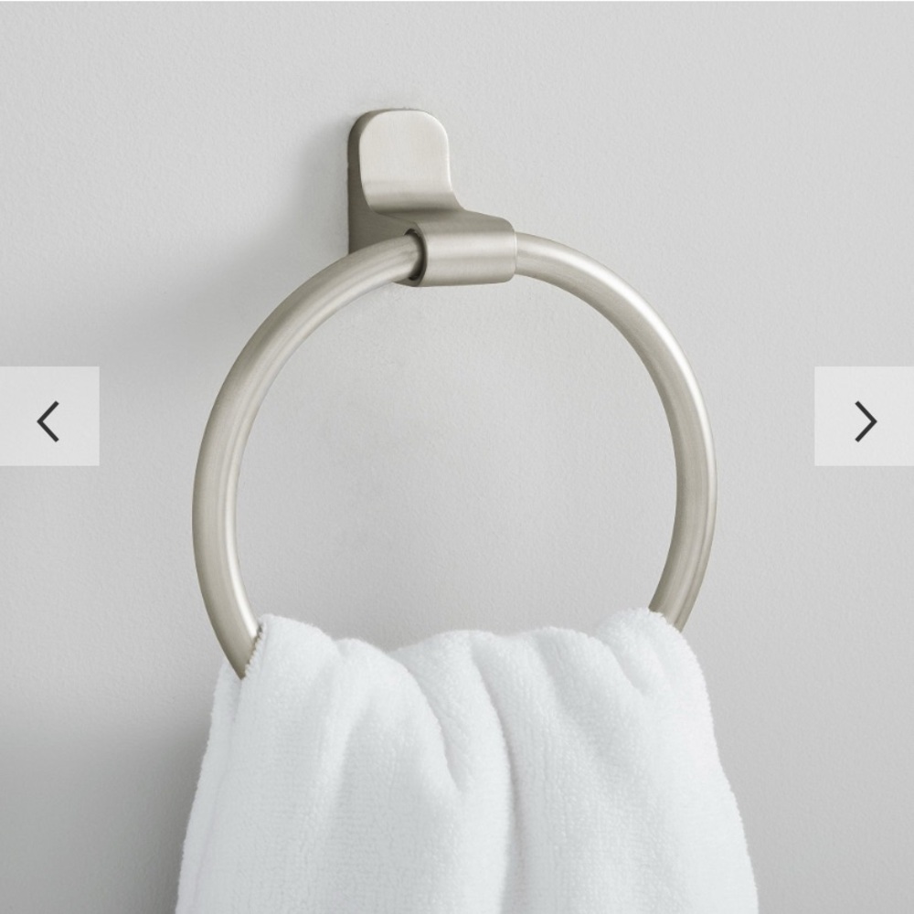 NIB West Elm Mid Century Contour Bathroom Towel Ring Polished Nickel Finish